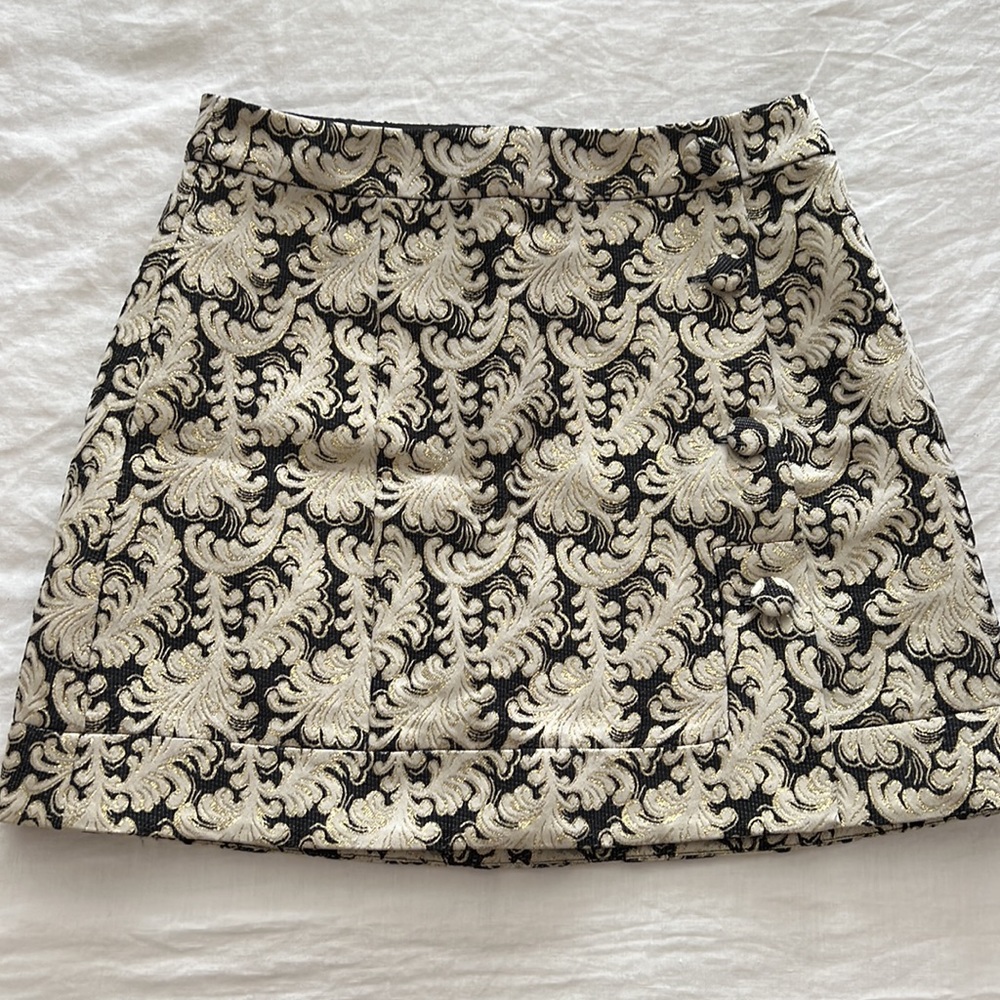 Urban Outfitters Cooperative Black Gold Metallic Jacquard skirt
